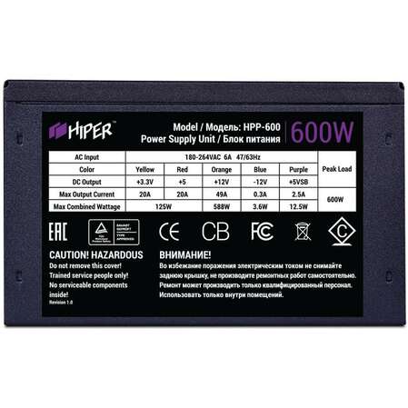Блок питания 600W HIPER HPP-600