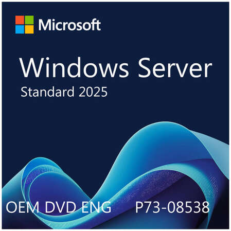 Операционная система Microsoft Windows Svr Std 2025 64bit English 1 pk DSP OEI DVD 24 Core P73-08538