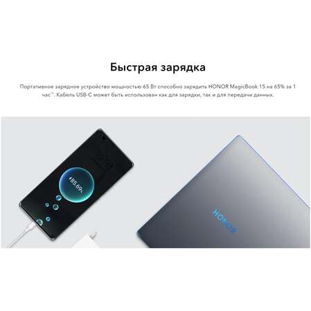 Ноутбук Honor MagicBook 15 BMH-WDQ9HN AMD Ryzen 5 5500U/8Gb/512Gb SSD/15.6" FullHD/DOS Grey