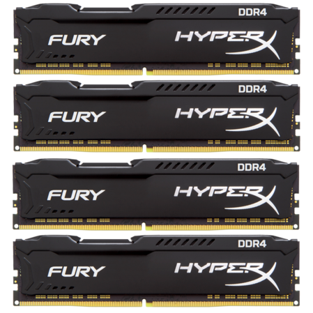 Модуль памяти DIMM 64Gb 4x16Gb DDR4 PC21300 2666MHz Kingston HyperX Fury Black Series (HX426C16FBK4/64)
