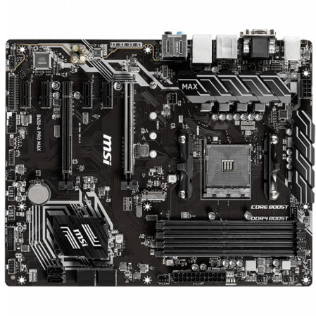 Материнская плата MSI B450-A Pro Max B450 Socket AM4 4xDDR4, 6xSATA3, RAID, 1xM.2, 2xPCI-E16x, 4xUSB3.1, D-Sub, DVI-D, HDMI, Glan, ATX