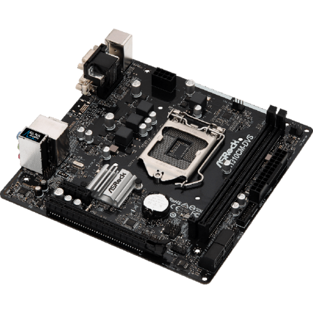 Материнская плата ASRock H310CM-DVS H310 Socket-1151, 2xDDR4, 4xSATA3, 2xUSB3.1, 1xPCI-E16x, DVI-D, D-Sub, GLAN, mATX