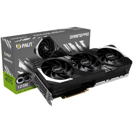 Видеокарта Palit GeForce RTX 4070 12288Mb, GamingPro OC 12G (NED4070H19K9-1043A) 1xHDMI, 3xDP, Ret