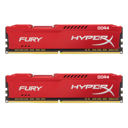 Модуль памяти DIMM 16Gb 2х8Gb DDR4 PC25600 3200MHz Kingston HyperX Fury Red Series XMP (HX432C18FR2K2/16)