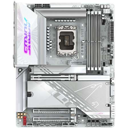 Материнская плата Gigabyte Z890 AORUS Pro Ice Z890 Soc-1851 4xDDR5, 4xSATA3, RAID, 5хM.2, 3xPCI-E16x, 6xUSB3.2, 2xUSB3.2 Type C, DP, WiFi, 5Glan, ATX