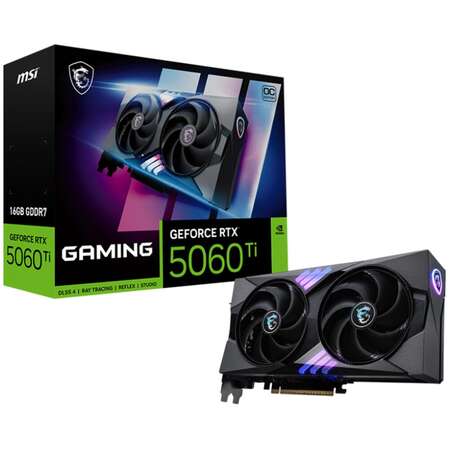 Видеокарта MSI GeForce RTX 5060 Ti 16384Mb, Gaming OC 16 Gb (RTX 5060 Ti 16G Gaming OC) 1xHDMI, 3xDP, Ret