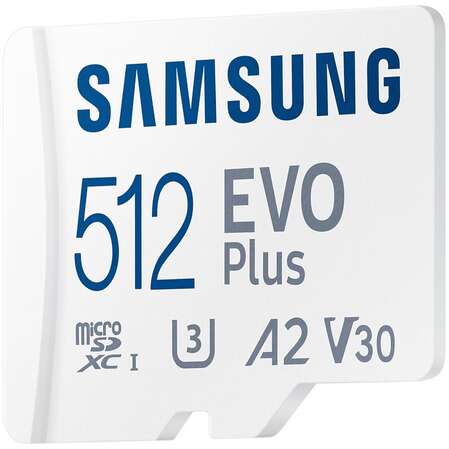 Карта памяти Micro SecureDigital 512Gb SDXC Samsung Evo Plus class10 UHS-I U3 (MB-MC512SA)