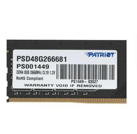 Модуль памяти DIMM 8Gb DDR4 PC21300 2666MHz PATRIOT (PSD48G266681)