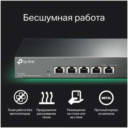 Коммутатор TP-LINK TL-SX105 неуправляемый 5x10GbLAN