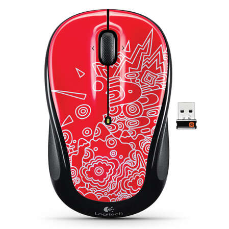 Мышь Logitech M325 Wireless Mouse Red Topogrpahy Red-Black USB 910-003029