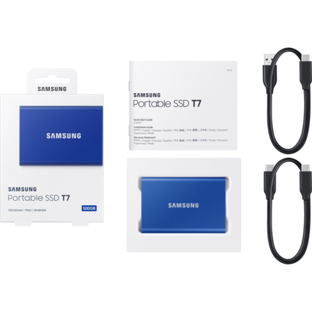 Внешний SSD-накопитель 500Gb Samsung T7 MU-PC500H/WW (SSD) USB 3.2 Type C Синий