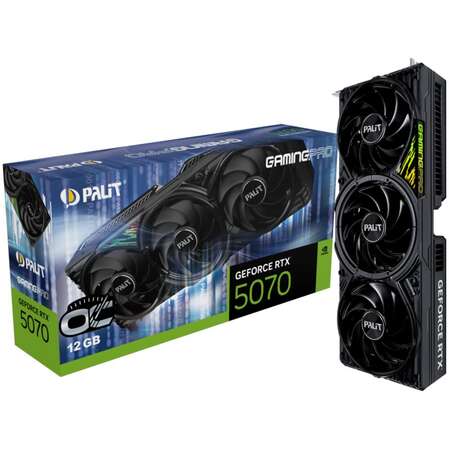 Видеокарта Palit GeForce RTX 5070 12288Mb, GamingPro OC 12 Gb (NE75070T19K9-GB2050A) 1xHDMI, 3xDP, Ret