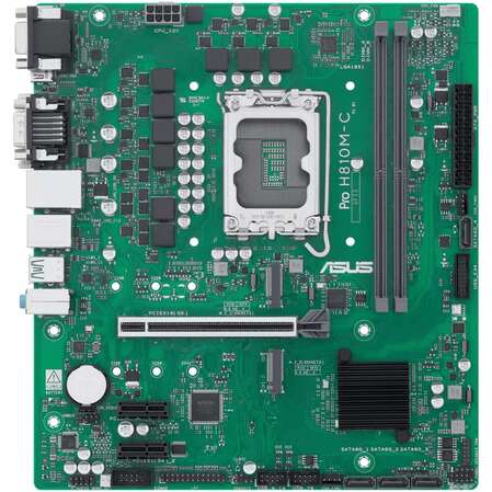 Материнская плата ASUS Pro H810M-C-CSM H810 Soc-1851 2xDDR5, 4xSATA3, 2хM.2, 1xPCI-E16x, 3xUSB3.2, 1xUSB3.2 Type C, D-Sub, DP, HDMI, Glan, mATX