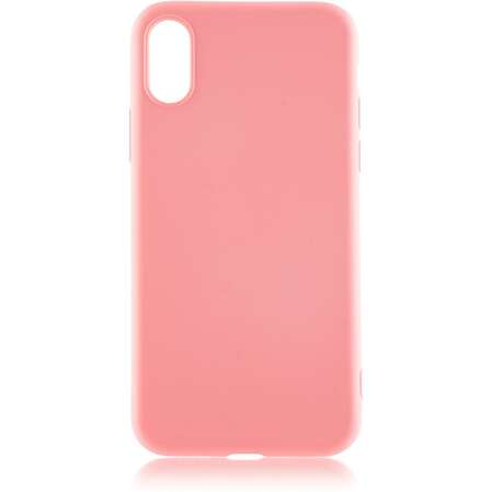 Чехол для Apple iPhone Xs Brosco Softrubber\Soft-touch, накладка, розовый