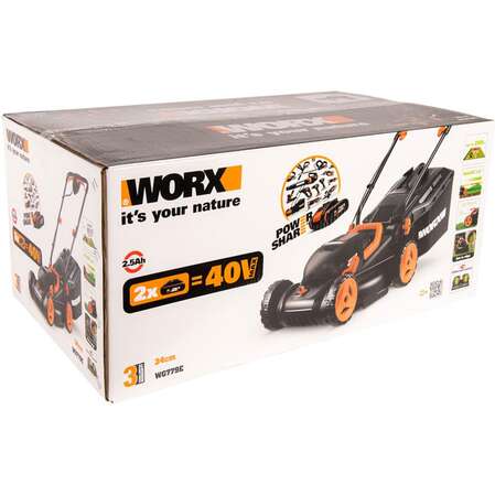 Аккумуляторная газонокосилка Worx WG779E