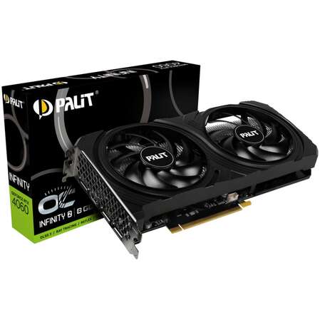 Видеокарта Palit GeForce RTX 4060 8192Mb, Infinity 2 OC 8G (NE64060S19P1-1070L) 1xHDMI, 3xDP, Ret