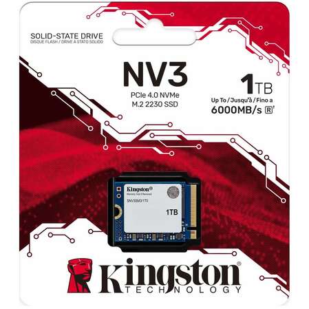 Внутренний SSD-накопитель 1000Gb Kingston NV3 SNV3SM3/1T0 M.2 2230 PCIe NVMe 4.0 x4
