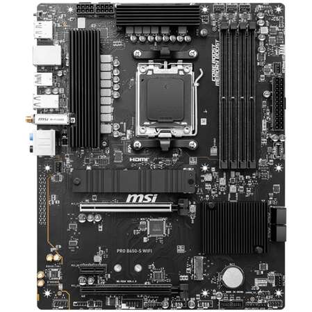 Материнская плата MSI Pro B650-S WiFi Socket-AM5 AMD B650 4xDDR5, 4xSATA3, RAID, 2xM.2, 2xPCI-E16x, 7xUSB3.2, 1xUSB3.2 Type C, DP, HDMI, WiFi, 2.5Glan, ATX Ret
