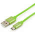 Кабель USB2.0 тип А(m)-microB(5P) 1м. Cablexpert CC-S-mUSB01Gn-1M серия Silver зеленый