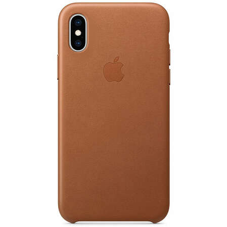 Чехол для Apple iPhone Xs Leather Case Saddle Brown