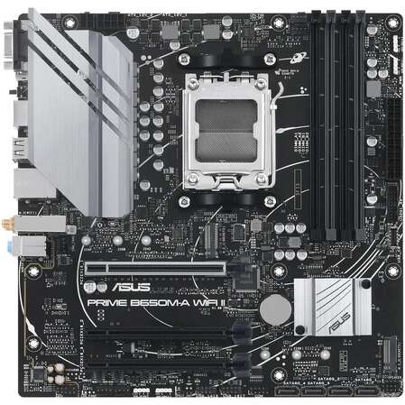 Материнская плата ASUS Prime B650M-A WiFi II B650 Socket AM5 4xDDR5, 4xSATA3, RAID, 2xM.2, 3xPCI-E16x, 4xUSB3.2, D-Sub, DP, HDMI, WiFi, 2.5Glan, mATX