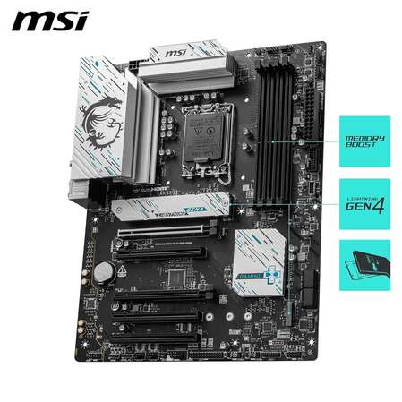 Материнская плата MSI B760 Gaming Plus WiFi DDR4 B760 Socket-1700 4xDDR4, 4xSATA3, RAID, 2xM.2, 5xPCI-E16x, 2xUSB3.2, 1xUSB3.2 Type C DP, HDMI, WiFi 2.5Glan, ATX