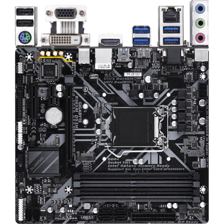 Материнская плата Gigabyte B365M DS3H B365 Socket-1151v2 4xDDR4, 6xSATA3, 1xM.2, 1xPCI-E16x, 4xUSB3.1, D-Sub, DVI-D, HDMI, Glan, mATX