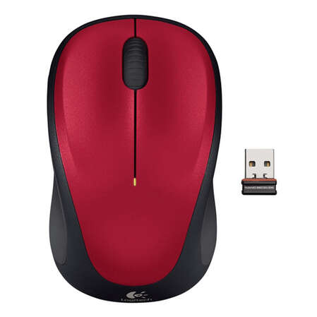 Мышь Logitech M235 Wireless Mouse Red-Black USB 910-002497