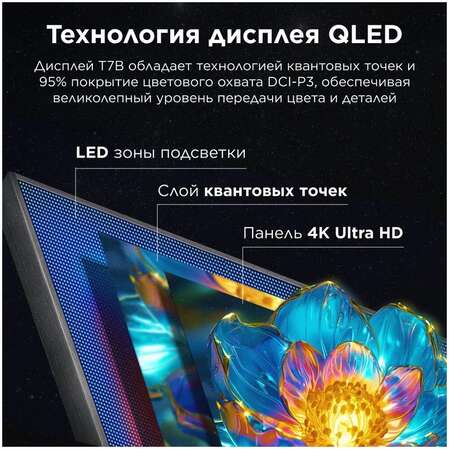 Телевизор 65" TCL 65T7B (4K UHD 3840x2160, Smart TV) черный