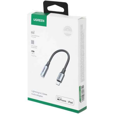 Адаптер Ugreen Lightning to Jack 3.5 для подключения наушников US211 (30756)