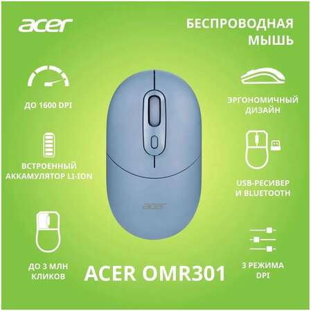 Мышь беспроводная Acer OMR301 Blue Bluetooth Wireless