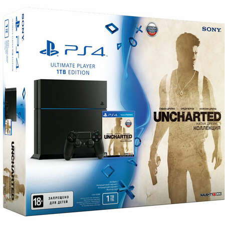 Игровая приставка Sony PS4 1Tb Black + Uncharted: Натан Дрейк. Коллекция