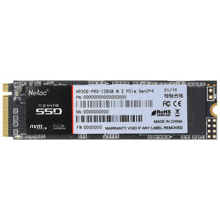 Внутренний SSD-накопитель 128Gb Netac N930E Pro NT01N930E-128G-E4X M.2 2280 PCIe NVMe 3.0 x4