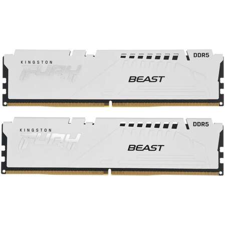 Модуль памяти DIMM 32Gb 2х16Gb DDR5 PC48000 6000MHz Kingston Fury Beast RGB White EXPO (KF560C36BWE2K2-32)