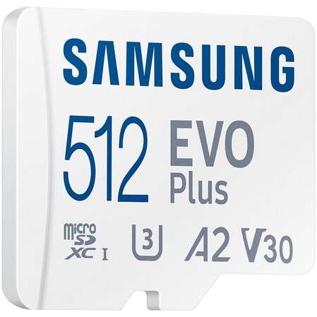 Карта памяти Micro SecureDigital 512Gb SDXC Samsung Evo Plus class10 UHS-I U3 (MB-MC512SA)