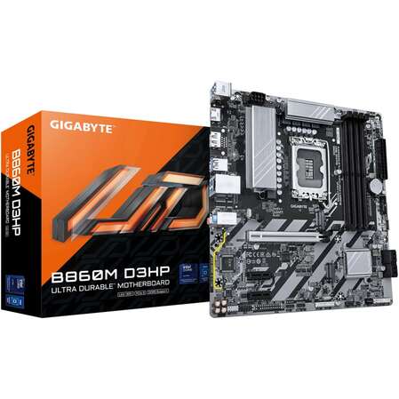 Материнская плата Gigabyte B860M D3HP B860 Soc-1851 4xDDR5, 4xSATA3, RAID, 2хM.2, 1xPCI-E16x, 3xUSB3.2, DP, HDMI, Glan, mATX