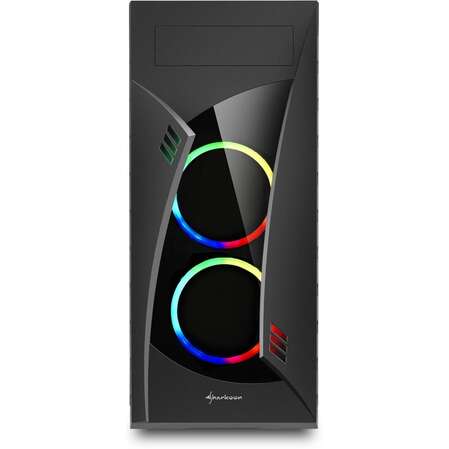 Корпус ATX Miditower Sharkoon NIGHT SHARK Tempered Glass RGB Led Black