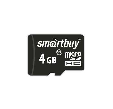 Карта памяти Micro SecureDigital 4Gb Smartbuy SDHC class 10 (SB4GBSDCL10-01) + SD адаптер