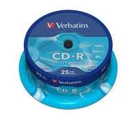 Оптический диск CDR диск Verbatim DL 700Mb 52x CakeBox 25шт. (43432)