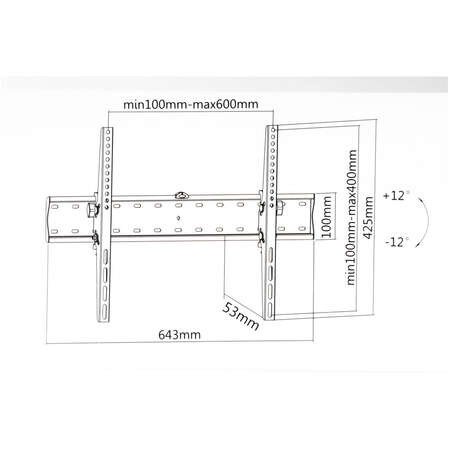 Кронштейн наклонный Ultramounts UM839T 37-70' до 40кг Vesa до 600x400
