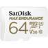 Карта памяти Micro SecureDigital 64Gb SanDisk MAX Endurance microSDXC class 10 UHS-1 U3 V30 (SDSQQVR-064G-GN6IA)