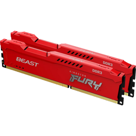 Модуль памяти DIMM 16Gb 2x8Gb KIT DDR3 PC15000 1866MHz Kingston Fury Beast Red (KF318C10BRK2/16) 