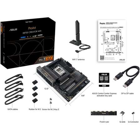 Материнская плата ASUS ProArt X870E-Creator WiFi X870E Socket AM5 4xDDR5, 4xSATA3, RAID, 4xM.2, 3xPCI-E16x, 7xUSB3.2, 3xUSB3.2 Type C, DP, HDMI, WiFi, 2xGlan, ATX