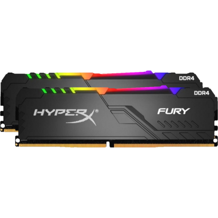 Модуль памяти DIMM 32Gb 2х16Gb DDR4 PC28800 3600MHz Kingston HyperX Fury RGB Black (HX436C17FB3AK2/32)