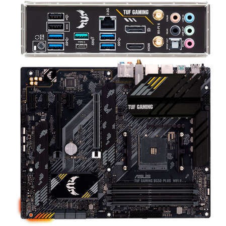 Материнская плата ASUS TUF Gaming B550-Plus Wifi II B550 Socket AM4 4xDDR4, 6xSATA3, RAID, 2xM.2, 2xPCI-E16x, 5xUSB3.2, 1xUSB3.2 Type C, DP, HDMI, Wi-Fi, 2.5Glan, ATX