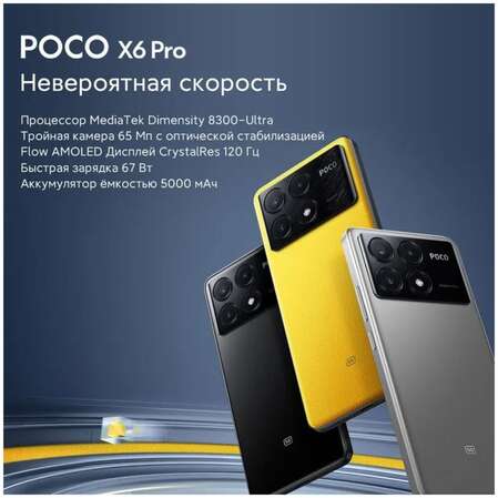 Смартфон Poco X6 Pro 5G 12/512GB RU Grey