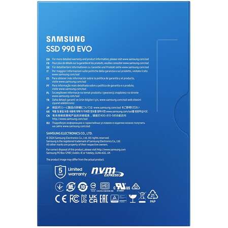 Внутренний SSD-накопитель 1000Gb Samsung 990 Evo (MZ-V9E1T0BW) M.2 2280 PCI-E 4.0 x4 (5.0 x2)