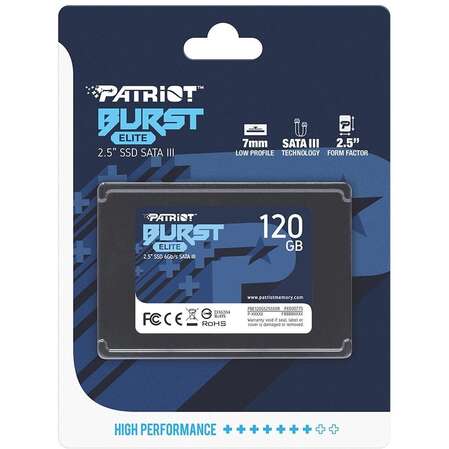 Внутренний SSD-накопитель 120Gb Patriot Memory Burst Elite PBE120GS25SSDR SATA3 2.5"