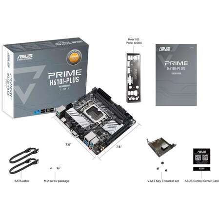 Материнская плата ASUS Prime H610I-Plus-CSM H610 Socket-1700 2xDDR5, 4xSATA3, 1xM.2, 1xPCI-E16x, 2xUSB3.2, D-Sub, DP, HDMI, Glan, mini-ITX