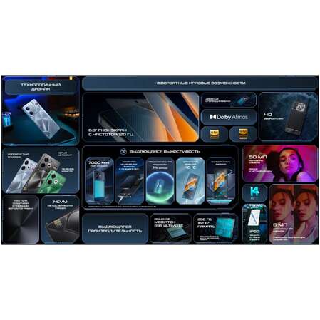 Смартфон Tecno Pova 6 Neo 8/128GB Speed Black